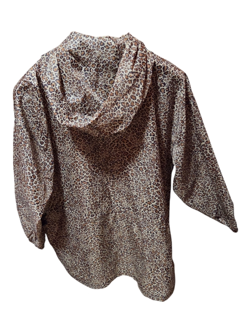ShedRain Leopard Print Nylon Packable Hooded Rain Lightweight Jacket Size L/XL - Picture 2 of 4